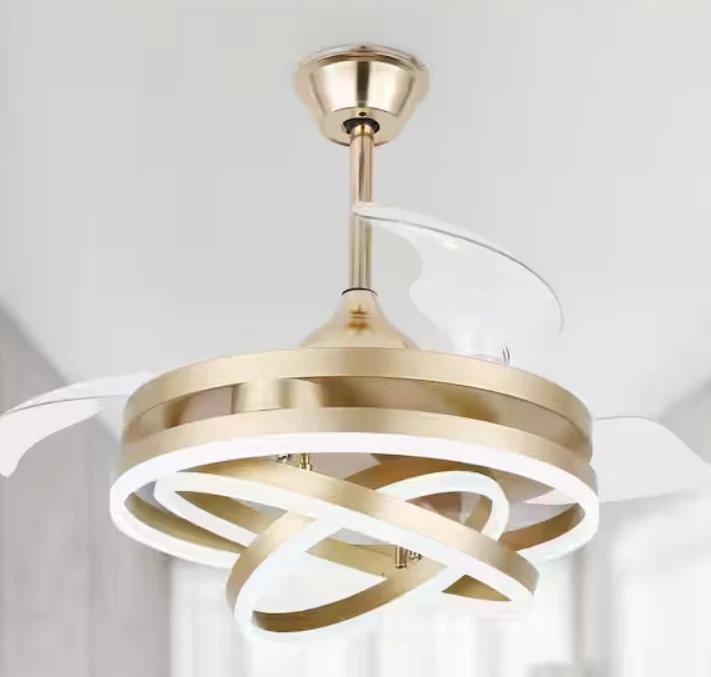 Oaks Aura Wesley 42in. Indoor French Gold DIY Shape Retractable Ceiling Fan - Image 1 of 1