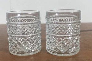 2 Vintage Anchor Hocking Wexford Pattern Glasses - 225ml - Picture 1 of 2