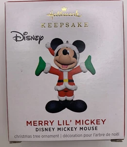2021 Disney Merry Lil’ Mickey Mouse Miniature Hallmark Keepsake Ornament New - Picture 1 of 4
