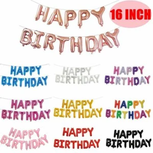 Happy Birthday Self Inflating Banner Balloon Bunting Party Decoration 16 inch UK - Picture 1 of 42