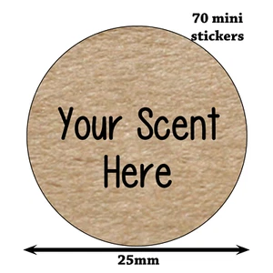70 mini Wax Melts Candle Fragrance Flavour Kraft Effect Scent Stickers 1187 - Picture 1 of 3
