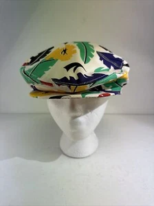 Vintage YA Headwear Newspaper Boy Cabbie Hat Summer Palm Mutlicolor Snapback L - Picture 1 of 10