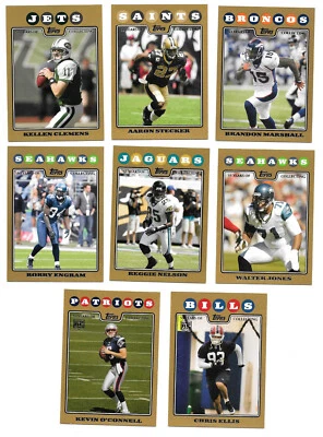 Lot of 8 2008 Topps Gold Border Serial Numbered Football Cards - Walter Jones + - Image 1 of 2