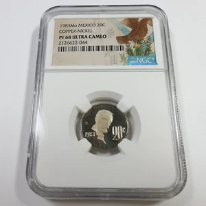 1983 Mo NGC PF68 UCAM - Mexico - Twenty Centavos 20c Coin #54369A - Picture 1 of 3