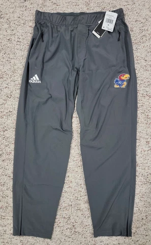 Adidas NCAA Kansas Jayhawks Woven Pants Gray GE2800 Mens Size Medium Aeroready Cover