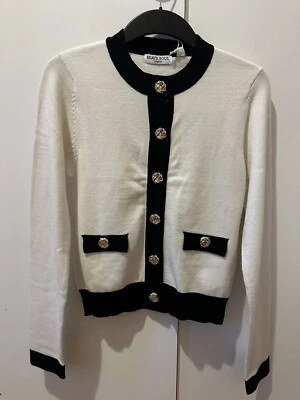 Cardigã feminino branco e preto tamanho M BRAVE SOUL - Imagem 1 de 4