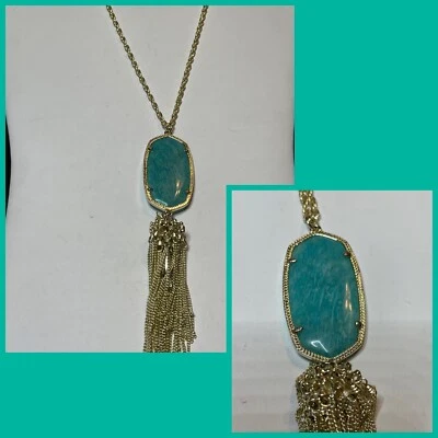  Ожерелье с длинной подвеской Kendra Scott Rayne зеленое/посеребренное - Изображение 1 из 4