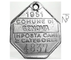 GENOVA-Liguria (Targa Imposta Cani) 1951  - Picture 1 of 8