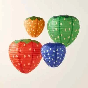 Juego de 4 linternas fresas novedosas - Kate Spade Target interior/exterior nuevo en caja - Imagen 1 de 6