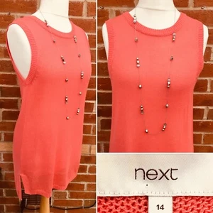 SIGUIENTE Top Tejido Coral Talla 14 Sin Mangas Noche Vacaciones Verano Excelente L9 - Imagen 1 de 7