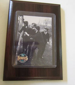 WOOD FRAMED PLAQUE  THE BEATLES COLLECTION CARD - Picture 1 of 2