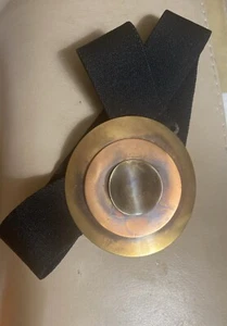 Vintage Mixed Metal Elastic Cincher BELT WITH SILVER, BRASS & COPPER BUCKLE - Picture 1 of 5