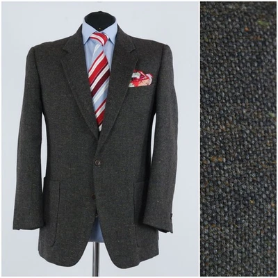 Chaqueta de tweed italiana para hombre 42R talla UK NINO CERRUTI abrigo deportivo de lana marrón blazer Foto 1 de 4