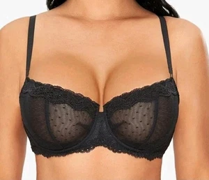 Dobreva sexy Balconette BH Gr. 34DD Plunge Bügel vollflächig Spitze schwarz  - Bild 1 von 6