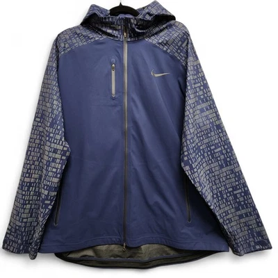 Nike Shield Jacket Men's 2XL Hypershield 3M Flash Reflective Running Navy Blue - Image 1 of 4