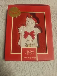 Lenox Gatito Navidad 3.5" Gato Adorno Nuevo En Caja - Imagen 1 de 2