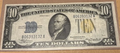 1934-A $10 NORTH AFRICA SILVER CERTIFICATE WWII CURRENCY Fr 2309 - Image 1 of 4
