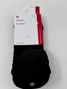 Lululemon MacroPillow Tab Running Socks 3 Pairs Black Women's  Size L 9-11 - Picture 1 of 3