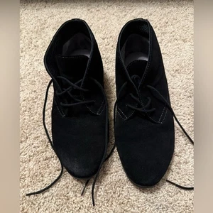 SoftWalk | Women’s Black Suede Ankle Boot Lace Up Shoes | Size 8WW - Picture 1 of 7