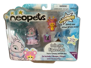 Neopets Collector Figure Pack Series 1 Faerie Cybunny Pink Ona Virtual Prize New - Picture 1 of 2