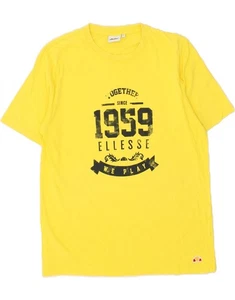 ELLESSE Mens Graphic T-Shirt Top Large Yellow Cotton CE28 - Picture 1 of 4
