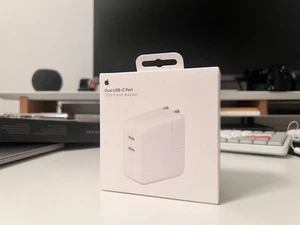 Adaptateur Secteur Apple 35W Double Port USB Type-C MNWP3AM/A Blanc - Photo 1 sur 4