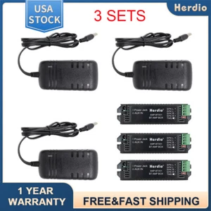 3X Ceiling Speakers 12V 3A US Power Adapter Receiver Bluetooth Amplifier Box USA - Picture 1 of 11
