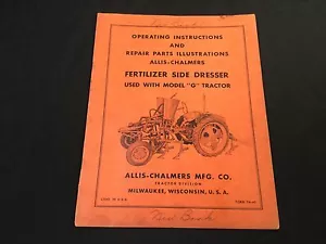 Allis Chalmers G Fertilizer Side Dresser Operating Manual, Original, Litho print - Picture 1 of 7