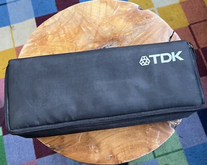 TDK Case Logic 15 Cassette Tape Storage Holder Zipper Black - Picture 1 of 3