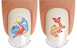 Nail Art 2111 TIER Koi Fisch #1 Schwimmen Wasserrutsche Nagel Aufkleber Transfers - Bild 1 von 3