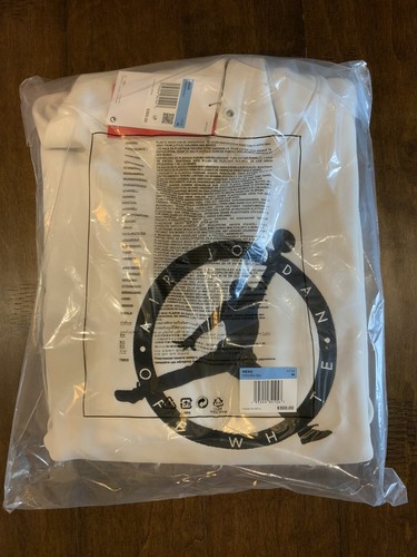 OFF WHITE Felpa con cappuccio Nike Air Jordan Off bianca taglia media M nuovissima non indossata