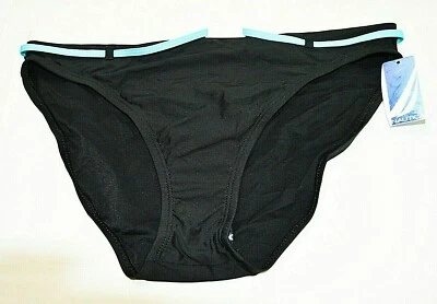 Traje de baño para mujer Nautica parte inferior de bikini azul acento logotipo negro liso talla 12 nuevo con etiquetas Foto 1 de 4