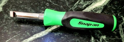New Snap-on ™ Large Marine Aircraft Flat Slot Plug Screwdriver GREEN Hard Handle - Image 1 of 4