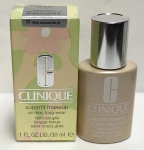CLINIQUE SUPERFIT MAKEUP FULL SIZE 1 OZ 31 dEEP CARAMEL OIL FREE (M-G) NIB - Picture 1 of 3