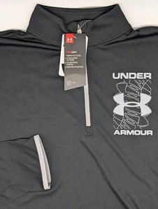 Under Armour 1/4 Zip Boys Youth Size Large YXL Loose Black Heatgear UA NWT - Picture 1 of 5