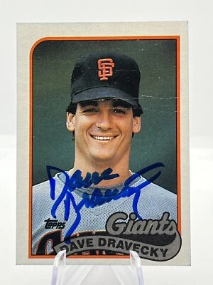 1989 Topps Dave Dravecky San Francisco Giants #601 Autograph Signed - Image 1 of 2