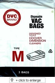 Hoover Type M BAG DVC Brand Vacuum Bags -3 in a pack #113SW - Image 1 of 1