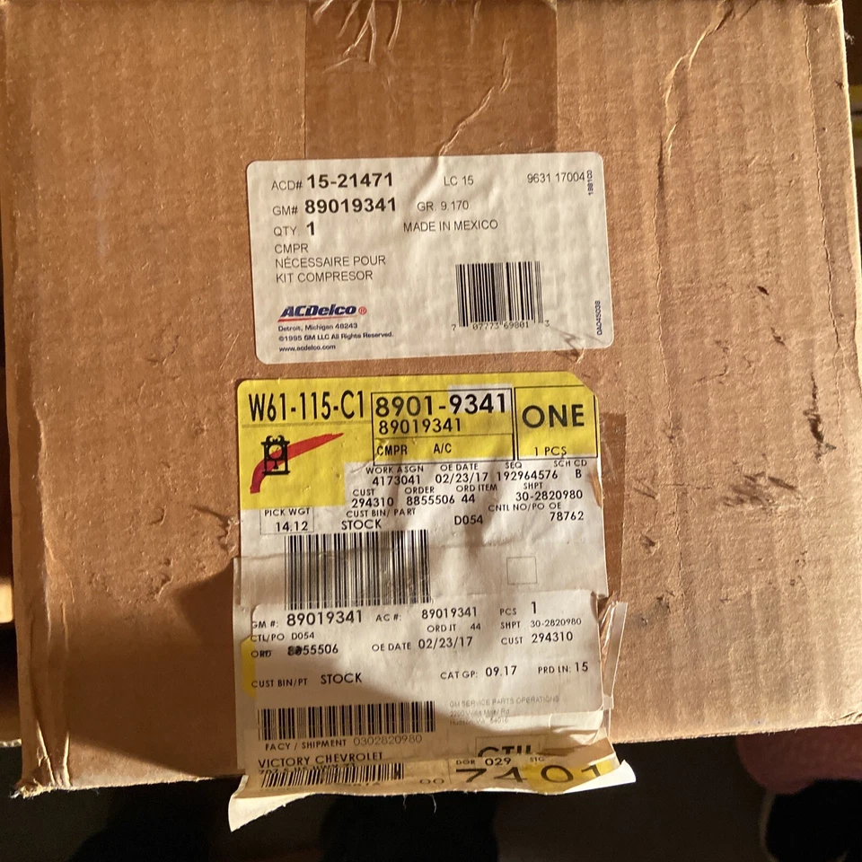 Compresor de aire acondicionado GM 15-21471 piezas originales para 06-11 G6 Impala Malibu Monte Carlo Foto 1 de 3