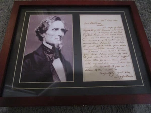 Jefferson Davis Photo and Copy of Letter - Picture 1 of 1