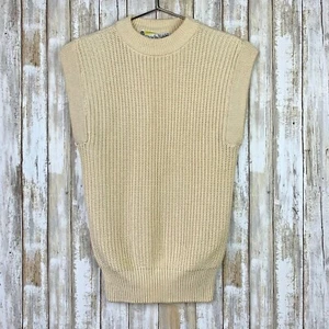 Diane Von Furstenberg DVF Marfil Sin Mangas Tejido Chaleco Suéter Top S Pequeño M De Colección - Imagen 1 de 4
