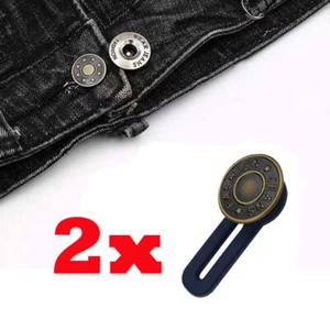 2x Unisex Waist Pant Extender Retractable FASHION JEANS Button Trousers Skirt - Bild 1 von 5