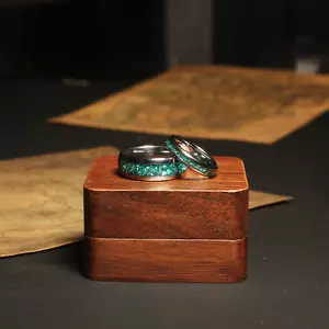 Juego de anillos de pareja de aguamarina, alianzas de boda a juego para él y ella, anillos de promesa azules - Imagen 1 de 13