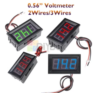0.56" 2/3Wires Digital LED Voltmeter DC 5V-30V/120V AC 70V-500V Volt Panel Meter - Picture 1 of 17