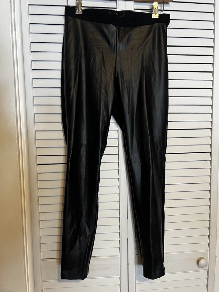 Pantalones para mujer ANN TAYLOR talla 4 imitación cuero delantero elástico ajustados tiro medio tobillo Foto 1 de 4