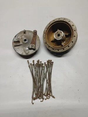 Kawasaki KD100M 1976 de colección genuina llanta delantera buje central y radios Foto 1 de 4