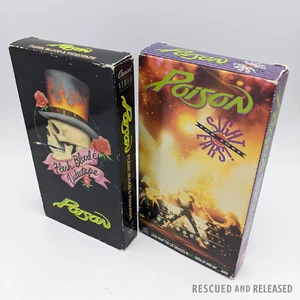 2x Poison VHS Tapes Music Concert Sight For Sore Ears, Flesh Blood & Videotape - Imagen 1 de 10