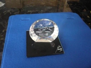SWARVOSKI SILVER Crystal 25 Yrs Horse Engraved Paperweight with Swarovski Matt - Picture 1 of 5