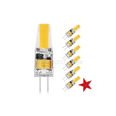 LAMPADA LED COB 2w = 25w ATTACCO G4 SPILLO 220V SILICONATA luce bianca o gialla - Immagine 1 di 2