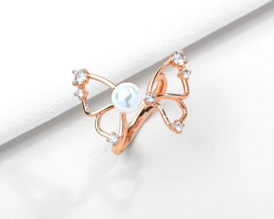 Alicia Bonnie Rose Gold Adjustable Ring Flutter Series Gift Idea - Image 1 of 3