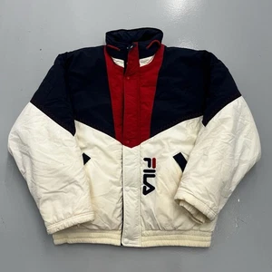 Vintage 90s Fila Italia Jacket Full Zip Up Bomber Puffer Mens Size Large - Bild 1 von 16